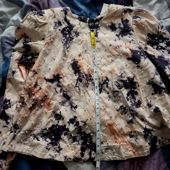 NWT SCOTCH & SODA COTTON TIEDYE TOP WITH PEARL DETAILS XS - Picture 15 of 15